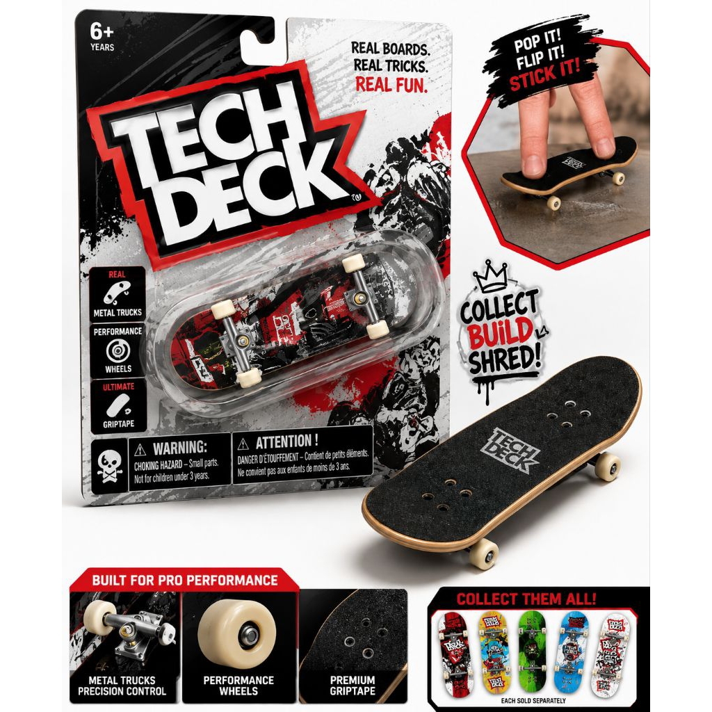 Tech Deck Fingerboard Original | Skateboard Jari Mini | Mainan Tech Deck