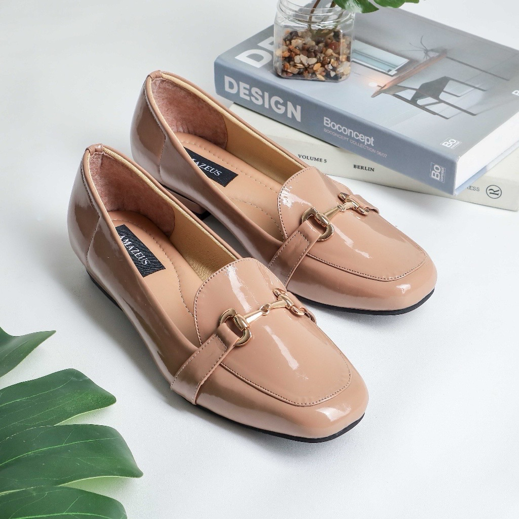 Sepatu Flat Loafer Shoes Wanita Mocca