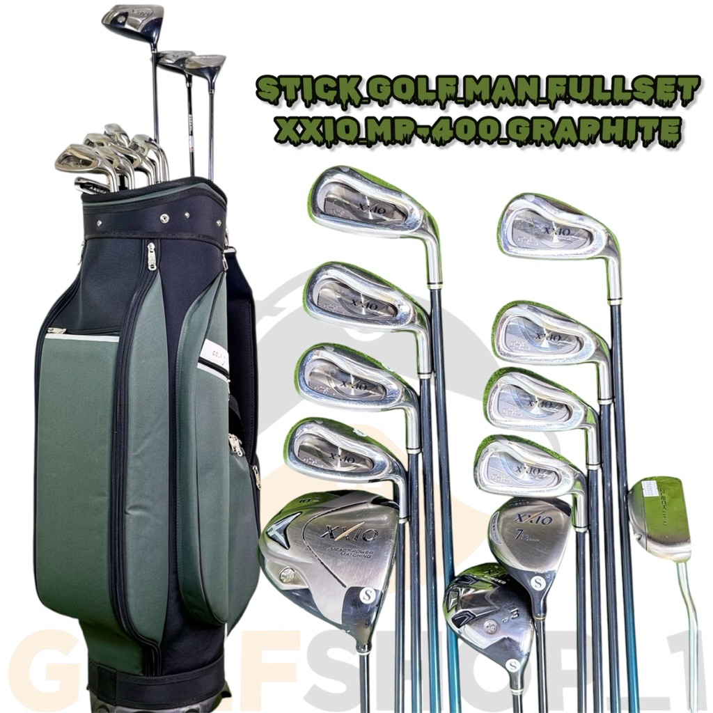 Stick Golf Man XXIO MP-400 Shaft Graphite Flek Stiff Second Original Fullset Bag Golf
