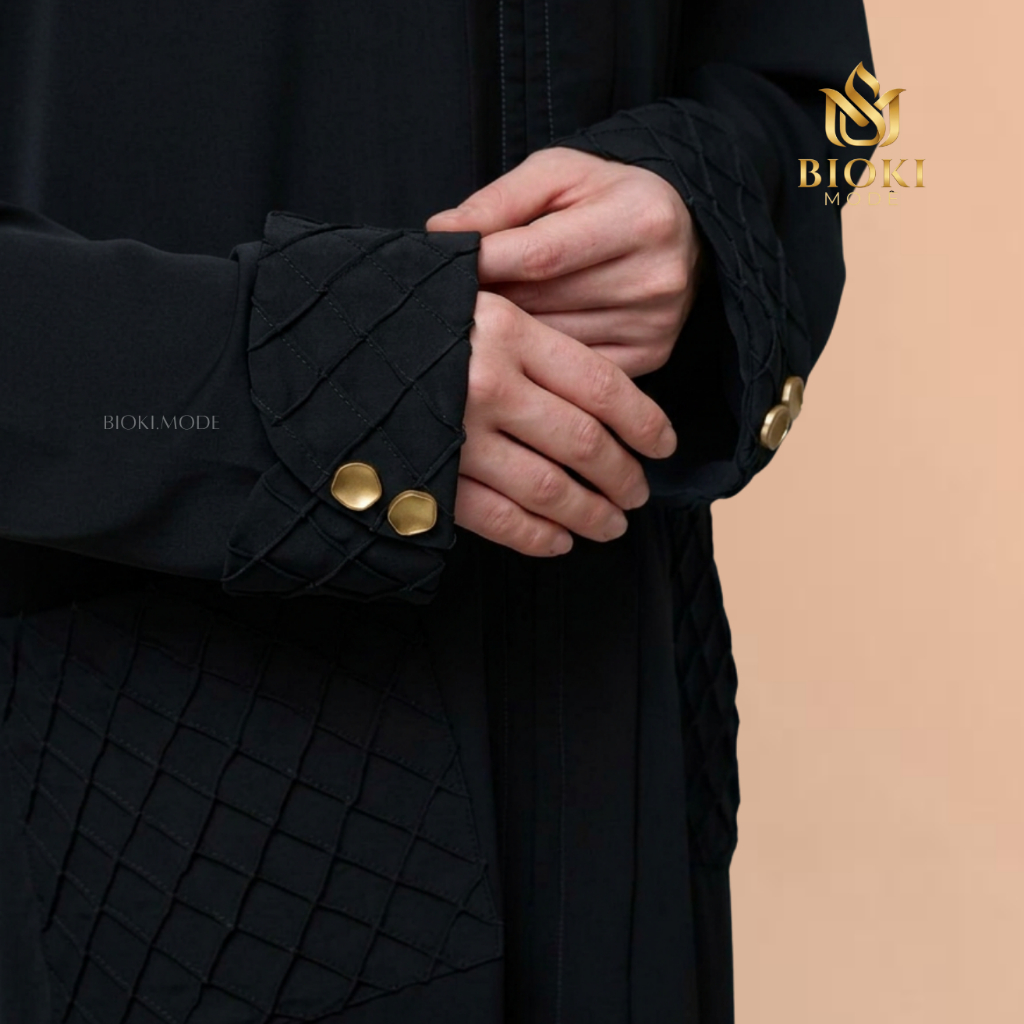 BIOKI - LAIQA BAHAN MAZEN by SULTAN Abaya Syar'i Anti UV (Busui & Wudhu Friendly | Gamis Muslim Haji