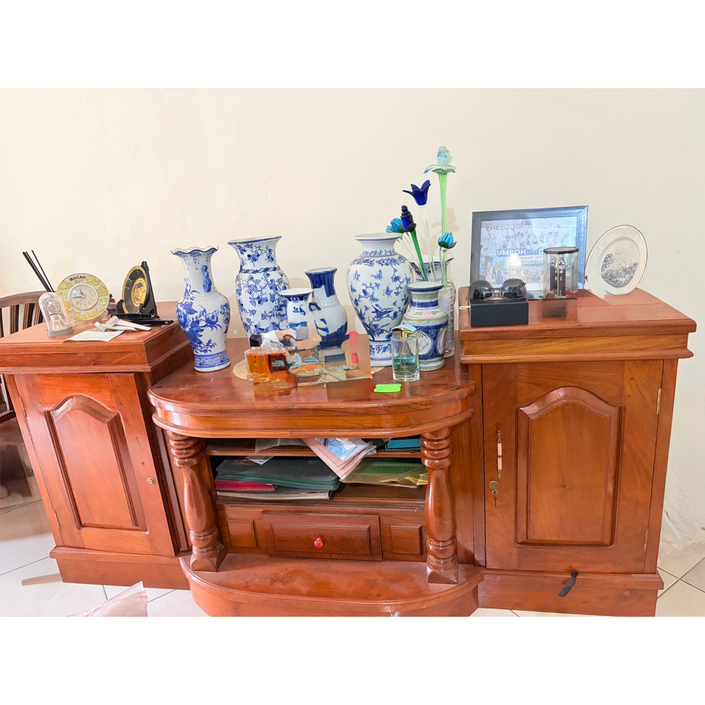 bufet kayu jati asli