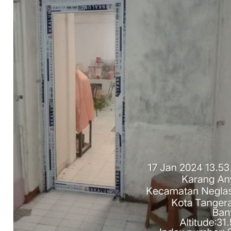 pintu aluminium / pintu kaca / pintu 0490 putih kaca clear 200 x 90 / pintu aluminium murah / pintu 