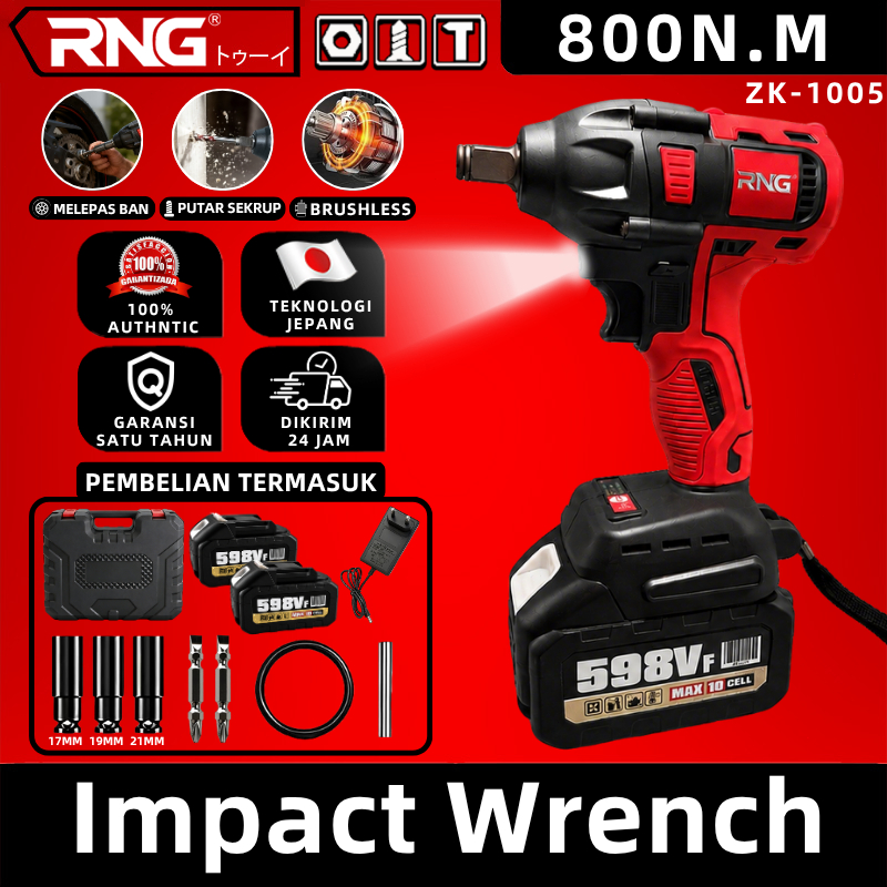 RNG 800 N/M impact wrench mesin impact kunci impact cordless impact impact baterai impact pembuka ba