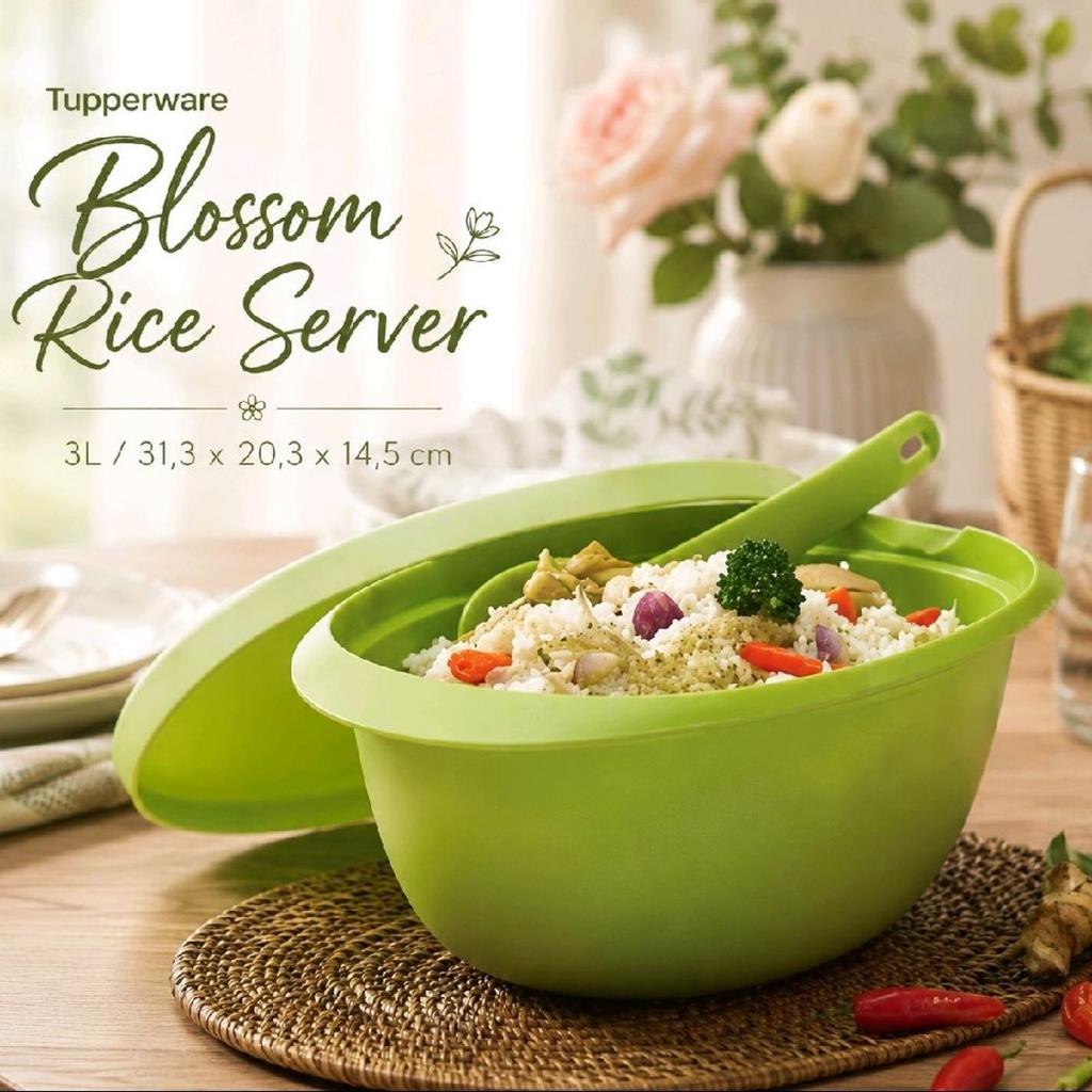 Large Blossom Rice Server  3.0L Tupperware