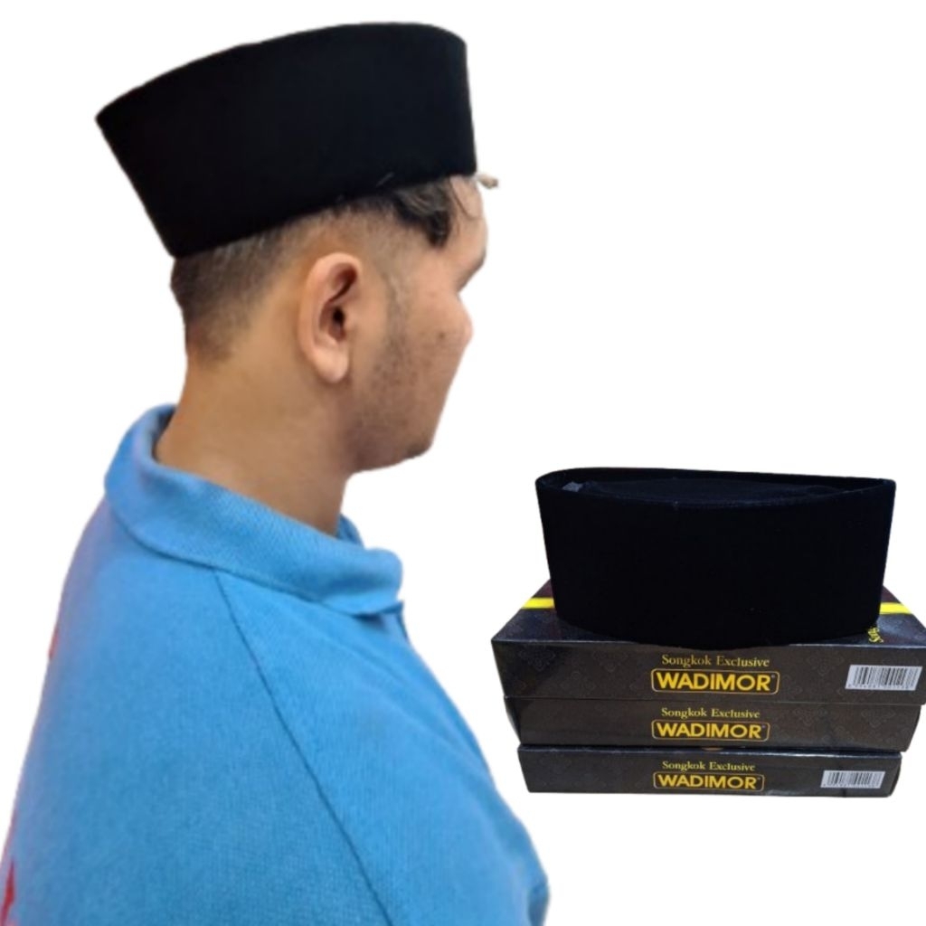 Peci Songkok Hitam Kopiah Wadimor/Kopiah Wadimor Peci Hitam Songkok