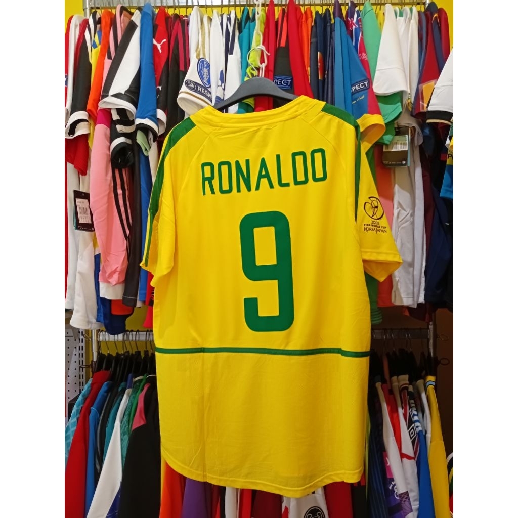 [NAMESET VELVET] JERSEY BOLA RETRO GO BRAZIL PIALA DUNIA 2002