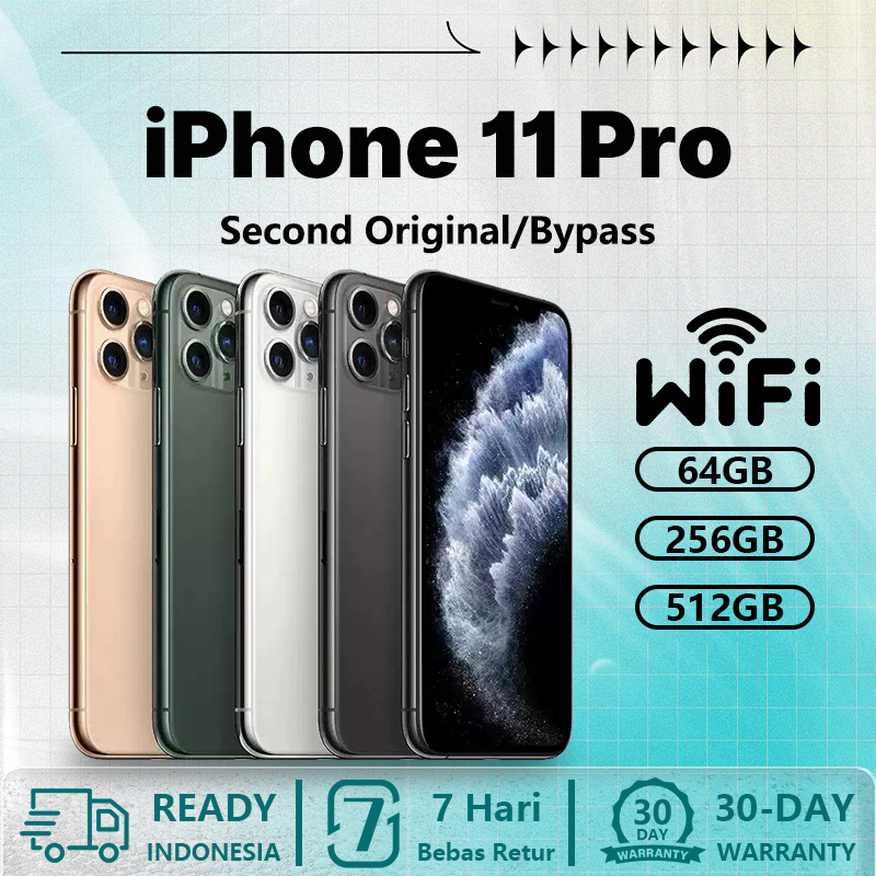 iPhone 11 Pro SECOND INTER 64/256/512GB 100% ORIGINAL (Wifi Only)  FULLSET MULUS BYPASS Performa Kua