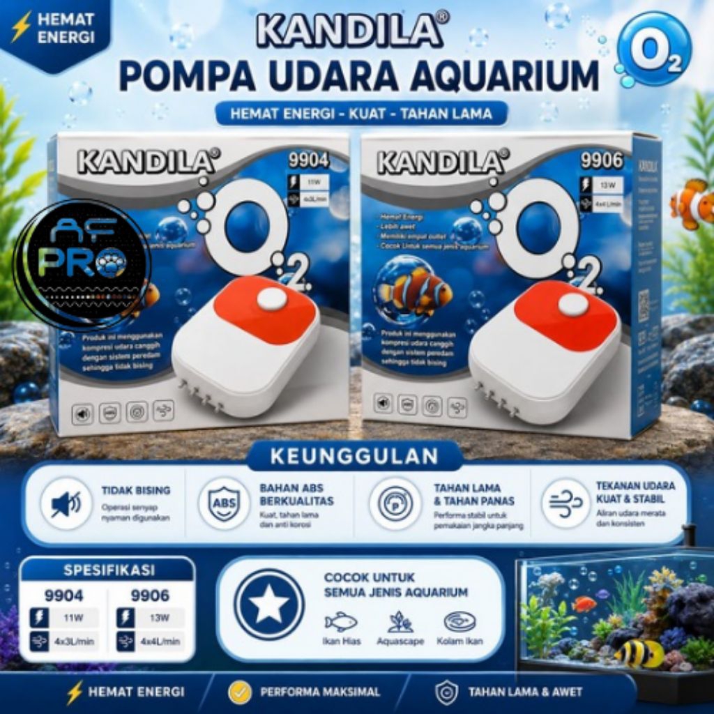 AIRPUMP KANDILA O2 9904 / 9906 POMPA UDARA AERATOR KOLAM AQUARIUM