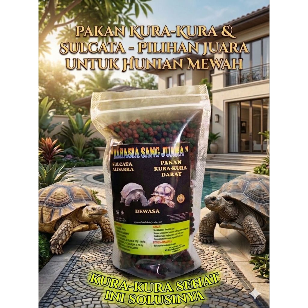 SUPLEMEN PAKAN ATAU PELET KURA KURA,SULCATA,ALDABRA