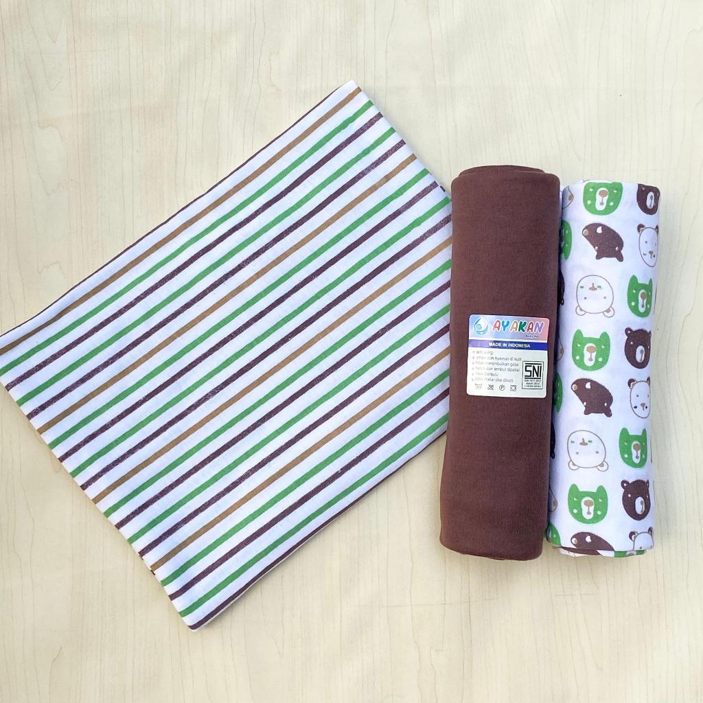 3 Pcs Bedong Bayi Series Mahogany Bedong Jumbo Ukuran 110x90cm Bahan Kaos Katun - AYAKAN BABY