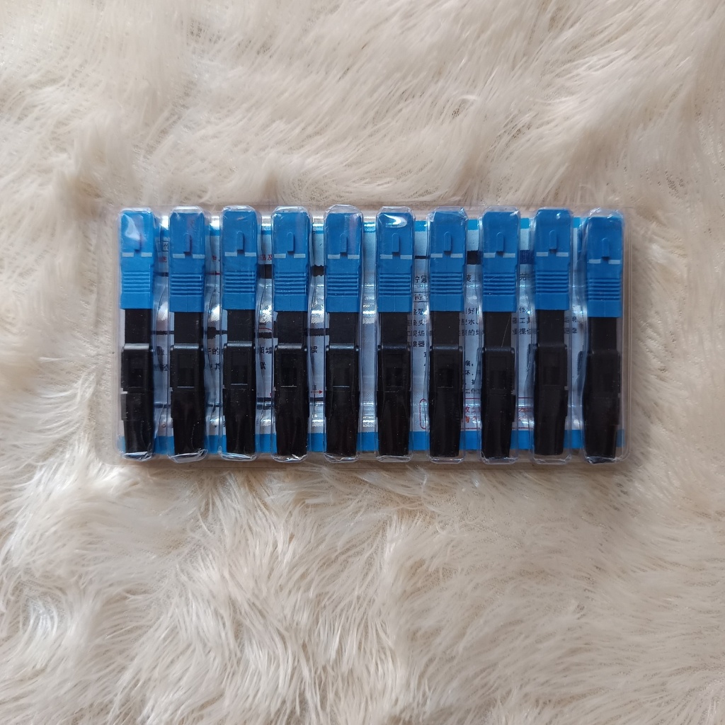 Fastcon - Fast Connector 10 Pcs Buaya SC UPC - Konektor FO Biru - Fastcon Low Insert Loss 1 Pack Fas