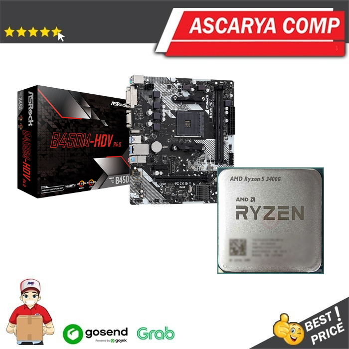 [BUNDLE] ASRock B450M-HDV R4.0 + AMD RYZEN 5 3400G