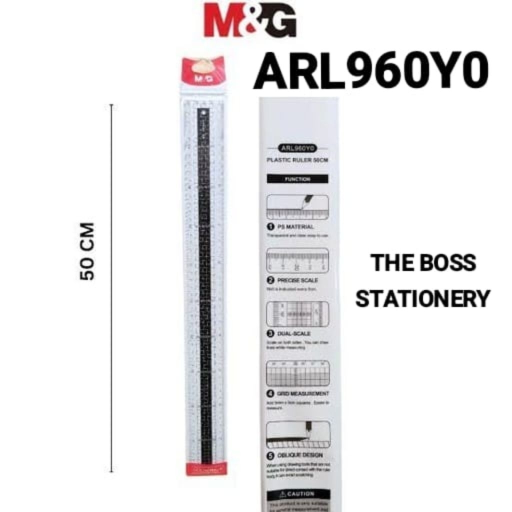 [PCS] MISTAR PLASTIK 50CM TEBAL M&G / PENGGARIS 50 CM HARD PLASTIC / MISTAR 50 CM / RULER / MISTAR P