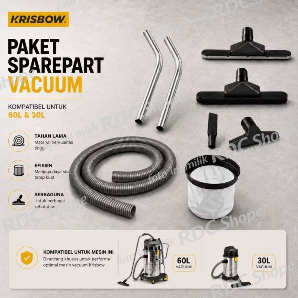 All Part Vacuum Wet & Dry Krisbow 60L & 80L . Selang Vacuum krisbow 60L . selang Vacuum krisbow 80L 