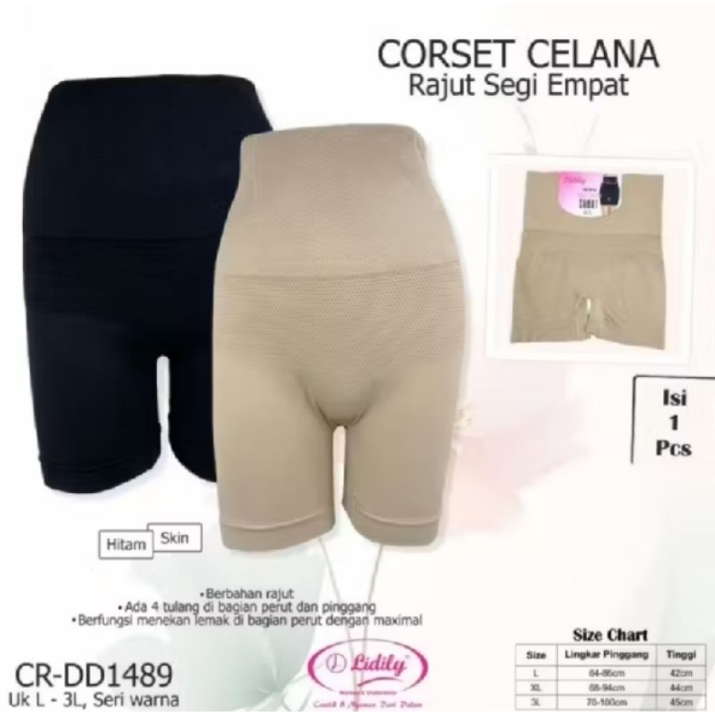 Lidily DD1489 Seamless Shaping Short Celana Corset Korset Rajut L - XXL