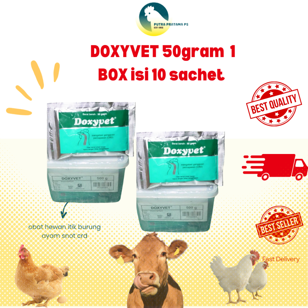 Doxyvet 50G 1 BOX  Mengatasi gangguan pernapasan (CRD)