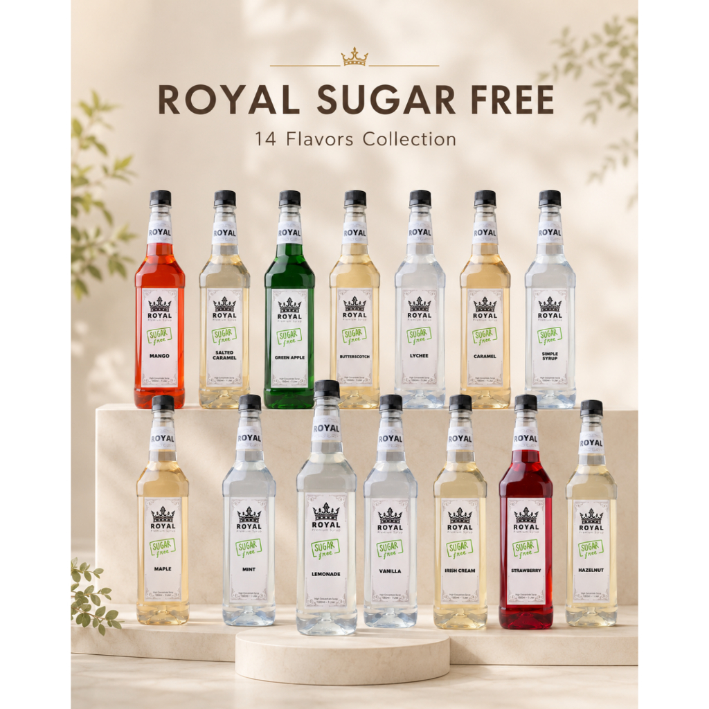 Royal Sugar Free Syrup 1 Liter - Keto Syrup Butterscotch, Hazelnut, Caramel 1 Liter