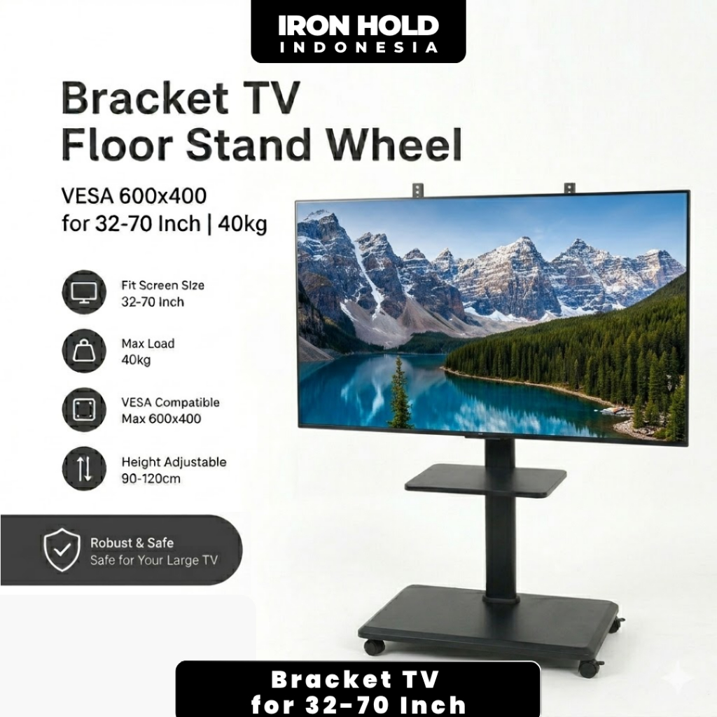 Bergerak Bracket Standing tv 32-70 Inch TV Berdiri Stand Universal Dapat Disesuaikan LED TV Stand Tr