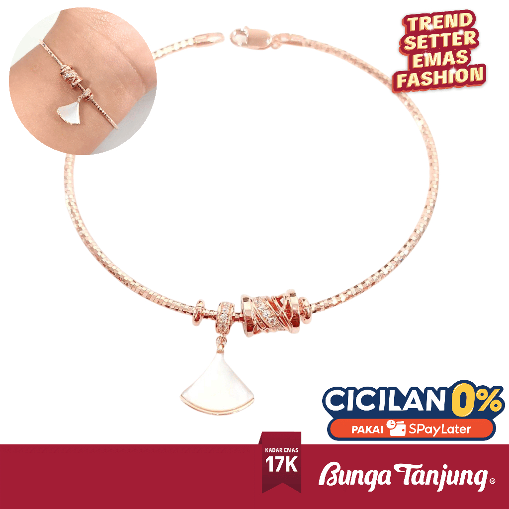 GELANG CHOKER DIVA KIPAS - EMAS 17K - BUNGA TANJUNG GOLD