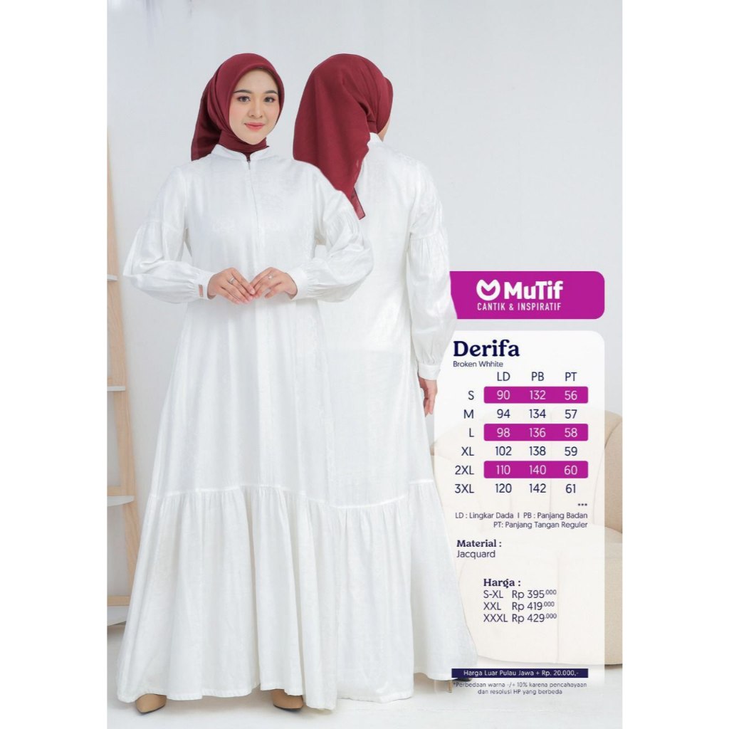 MUTIF GAMIS PUTIH DERIFA