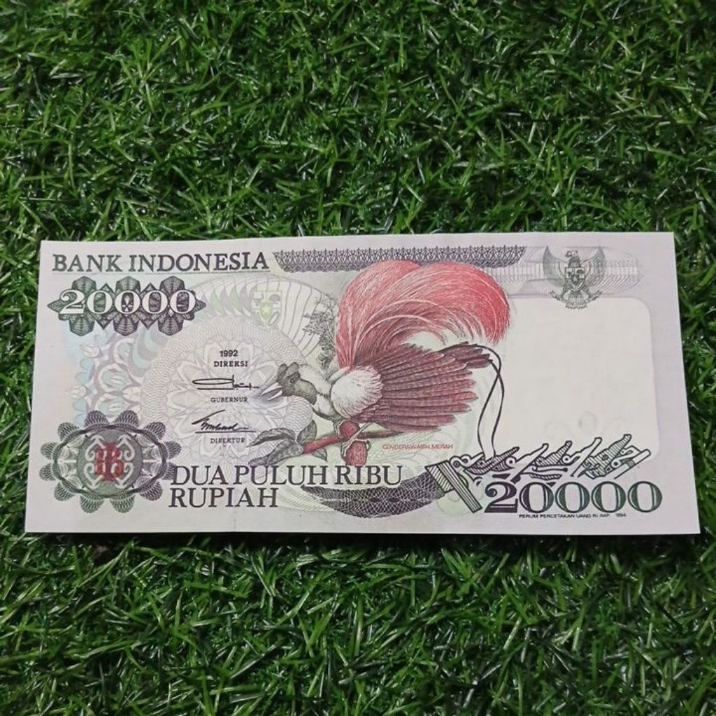 uang kuno 20000 cendrawasih tahun 1992 imp 1994 asli