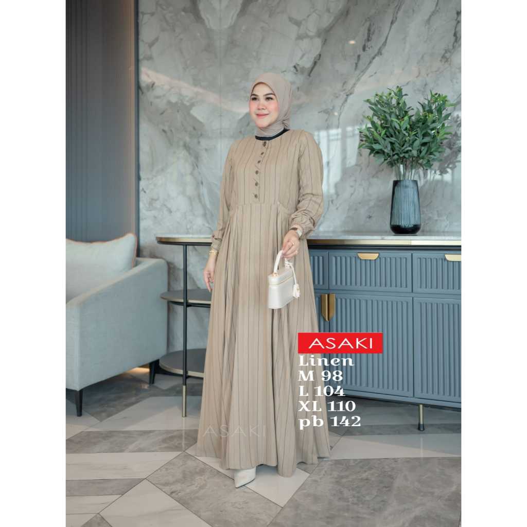 Gamis Dress Asaki Mode Cantik Kekinian Kualitas Premium