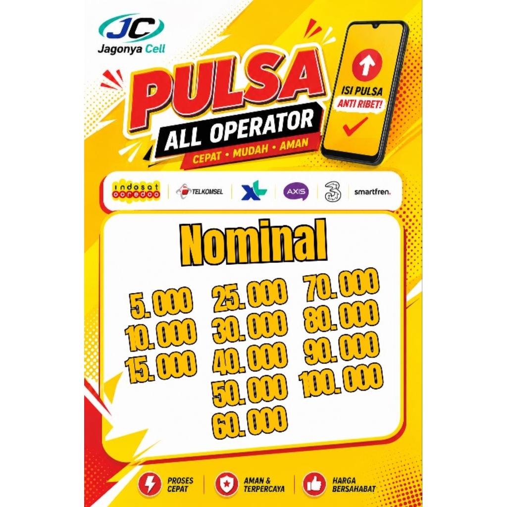 PULSA INDOSAT ORIGINAL | ISI ULANG PULSA INDOSAT CEPAT 24 JAM | PULSA IM3 ALL NOMINAL