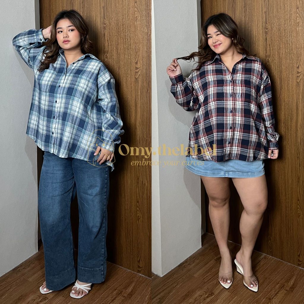 Kate Shirt/ Kemeja Flanel Jumbo/ Kemeja Flanel Big Size/ Kemeja Flanel Plus Size/ Kemeja Kotak Jumbo