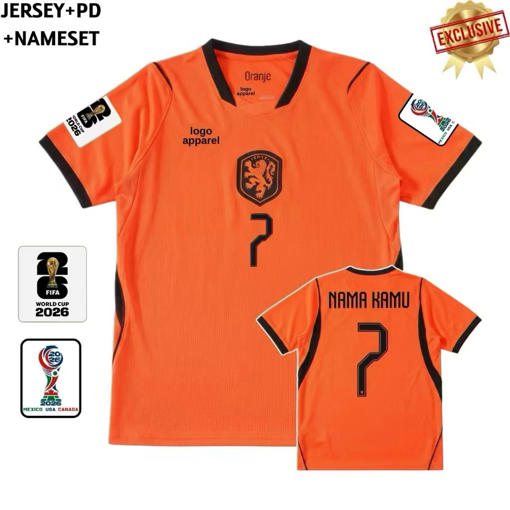 Jersey Belanda Home World Cup 2026 Grade Original - Jersey Belanda Piala Dunia Terbaru High Quality