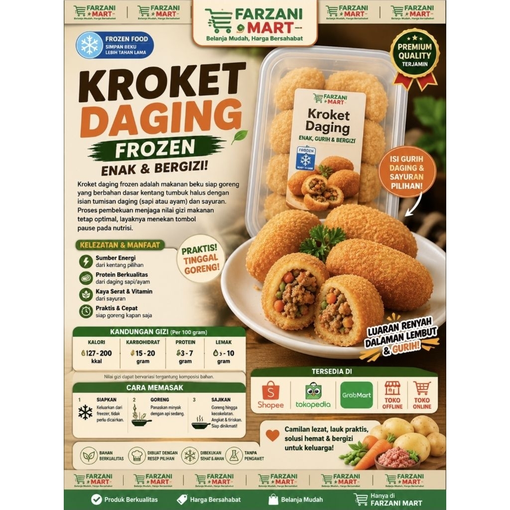 kroket daging.. kroket isi daging enak