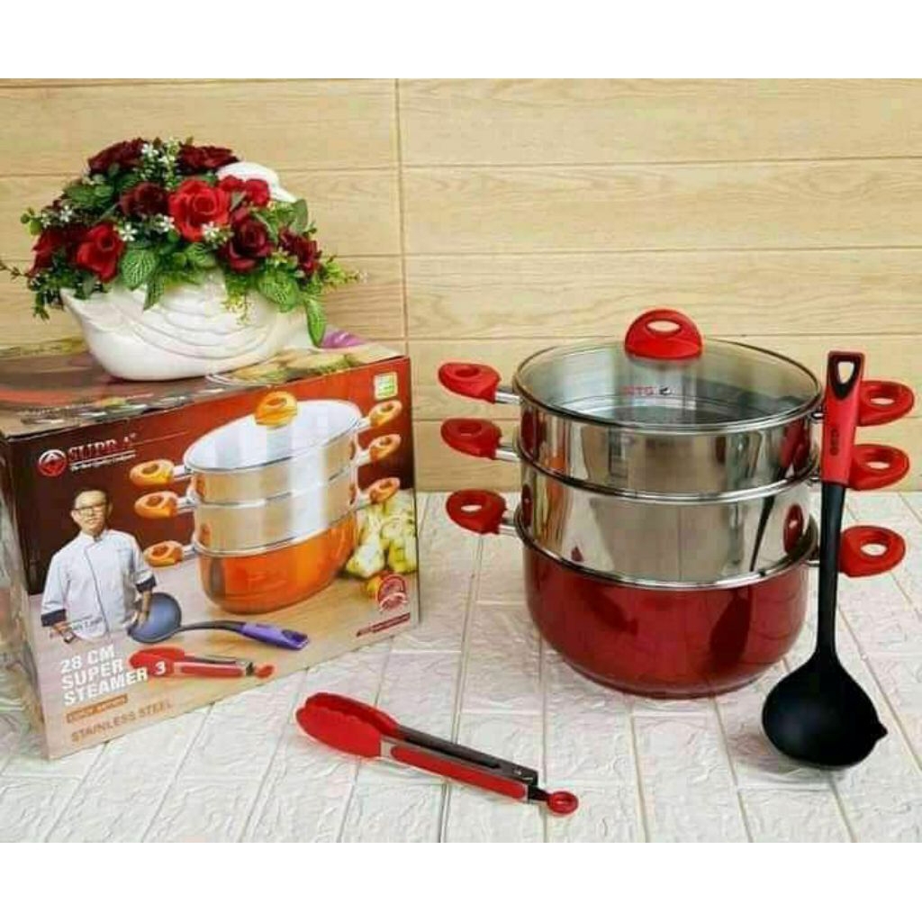 kukusan jumbo Supra 3 tingkat/ steamer