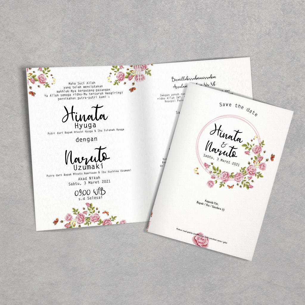 Undangan Pernikahan Murah Rustic Elegan - Undangan Rustic Custom