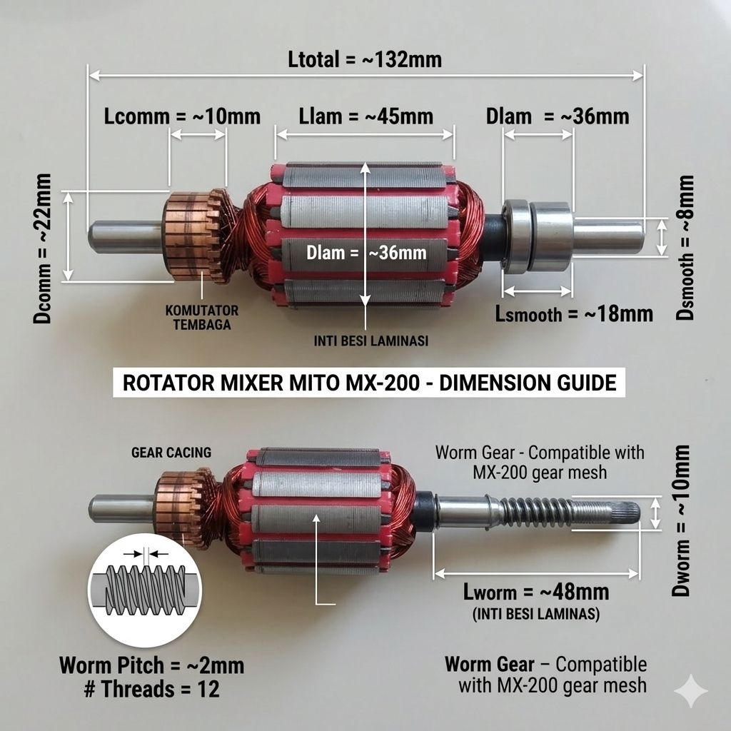 ROTOR DINAMO MIXER MITO MX-200 Orginal