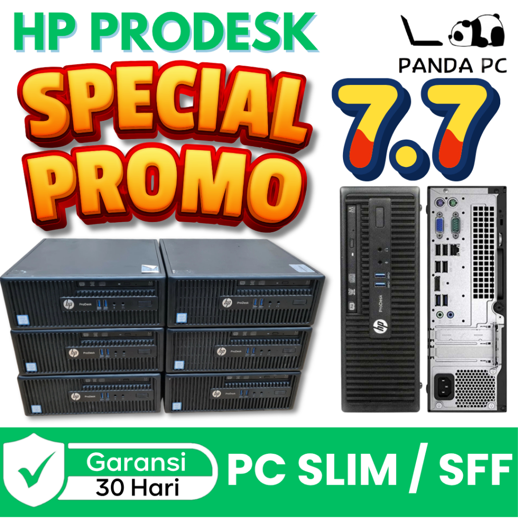 PC HP Prodesk 400 G3 SFF Kosongan Support Processor i3 / i5 / i7 Gen 6 PC Slim Second