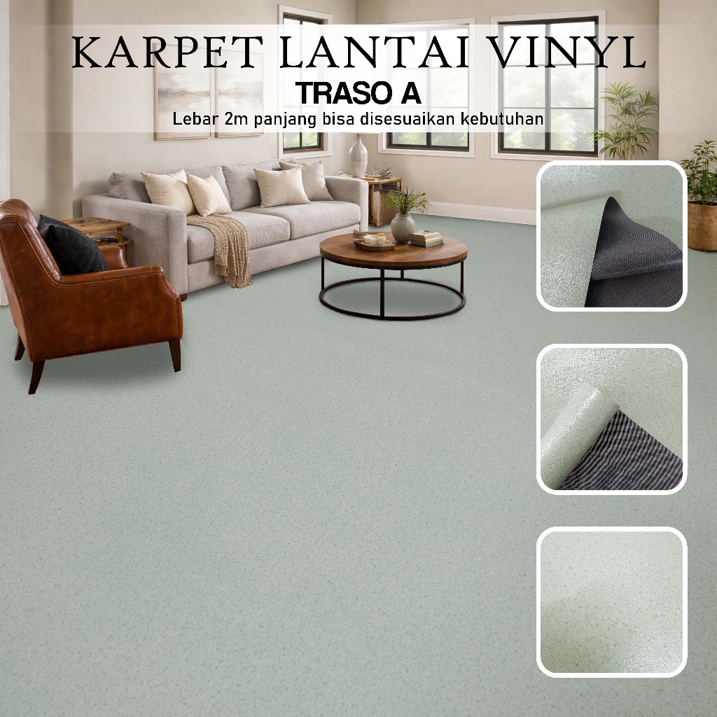 KARPET LANTAI VINYL METERAN TEBAL Motif TRASO A 1 x 2 meter [METERAN] Lebar 2mtr
