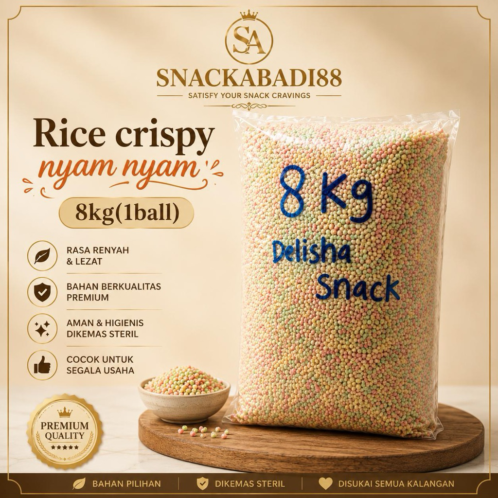 Nyam Nyam Rainbow Rice Crispy 8Kg Grosir Murah | Snack Kiloan Reseller & Agen | Harga Distributor