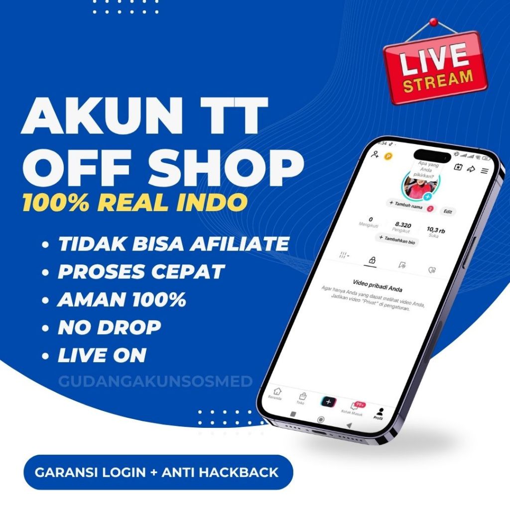 Akun Tiktok Followers Real Indo Bisa Live | Off Shop