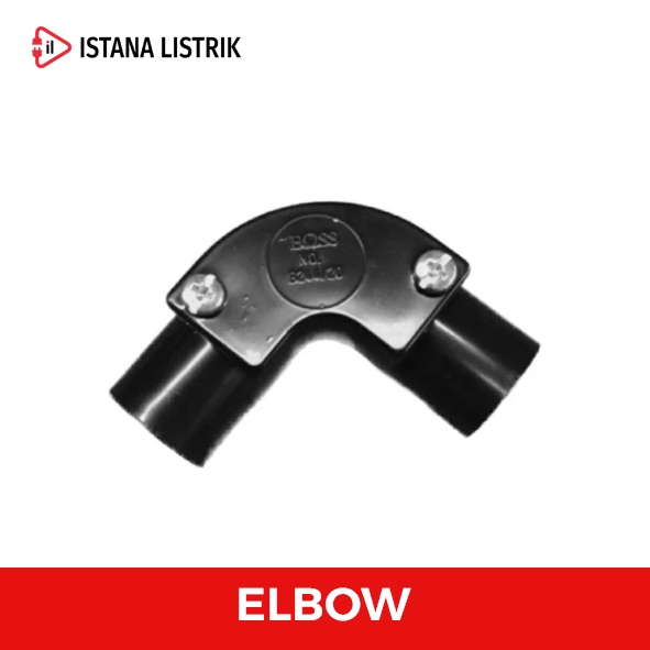 Elbow Boss Knee Pipa Conduit - Hitam