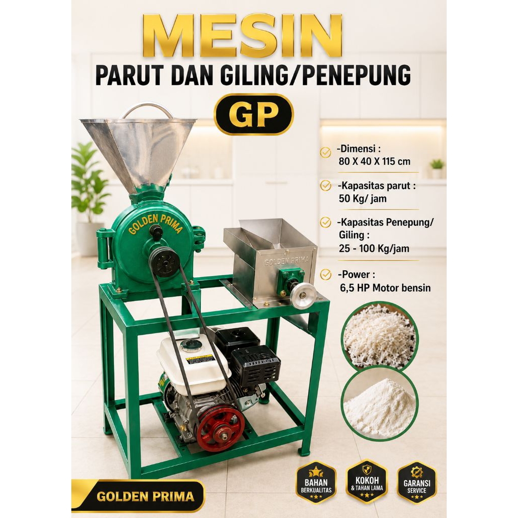 MESIN GILING / PENEPUNG DAN PARUT KELAPA SERBAGUNA