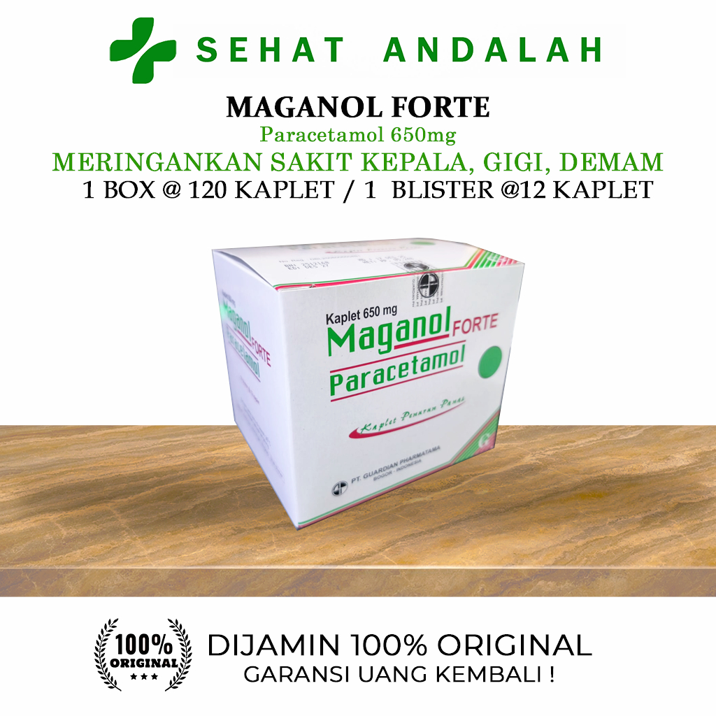 MAGANOL FORTE (1 BOX/120 KAPLET) - PARACETAMOL 650mg