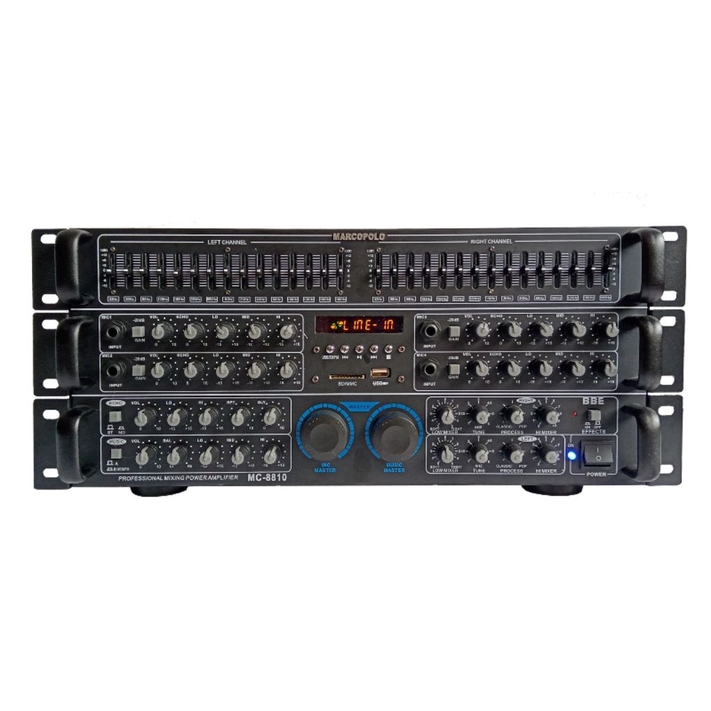 POWER AMPLIFIER KARAOKE MARCOPOLO MC 8810 MIXER BLUETOOTH USB MP3