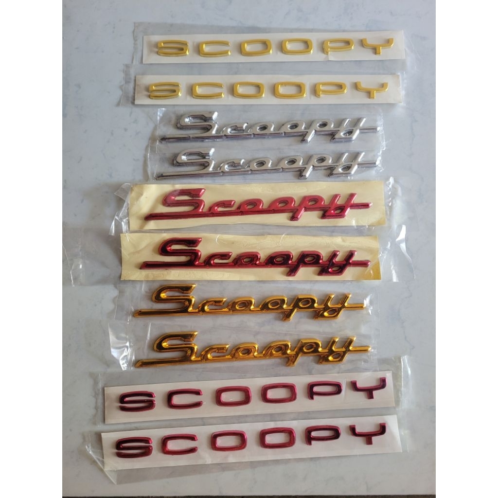 Emblem timbul scoopy lama /emblem Logo scoopy 3D timbul/emblem honda scoopy chrom/emblem Honda scoop