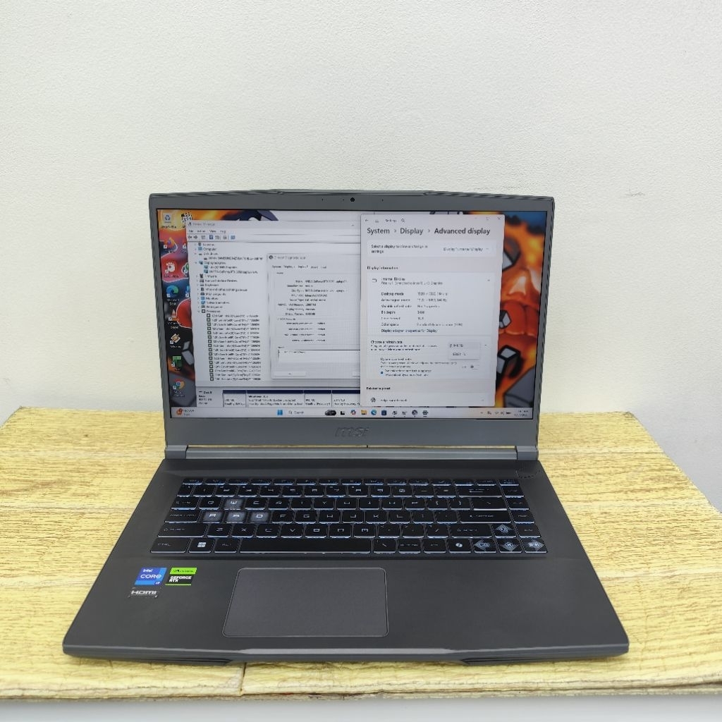 Laptop Second MSI Thin 15 B12uc Core i7-12650h Ram 16gb Ssd 1000gb Rtx 3050 4gb