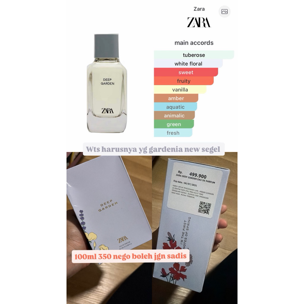 zara parfume deep garden
