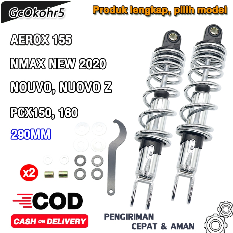 SHOCK BREAKER TABUNG AEROX 155 NMAX NEW 2020 NOUVO, NOUVO Z, PCX 150, PCX 160 290MM BELAKANG SHOCKBR
