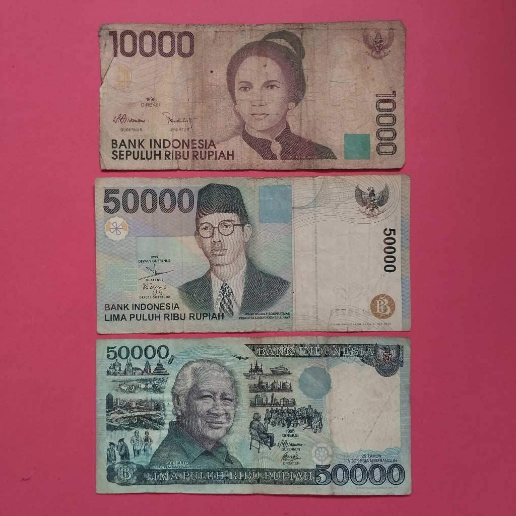 Uang Kuno Kertas Rp 10000 Dan Rp 50000 UK BBG 016
