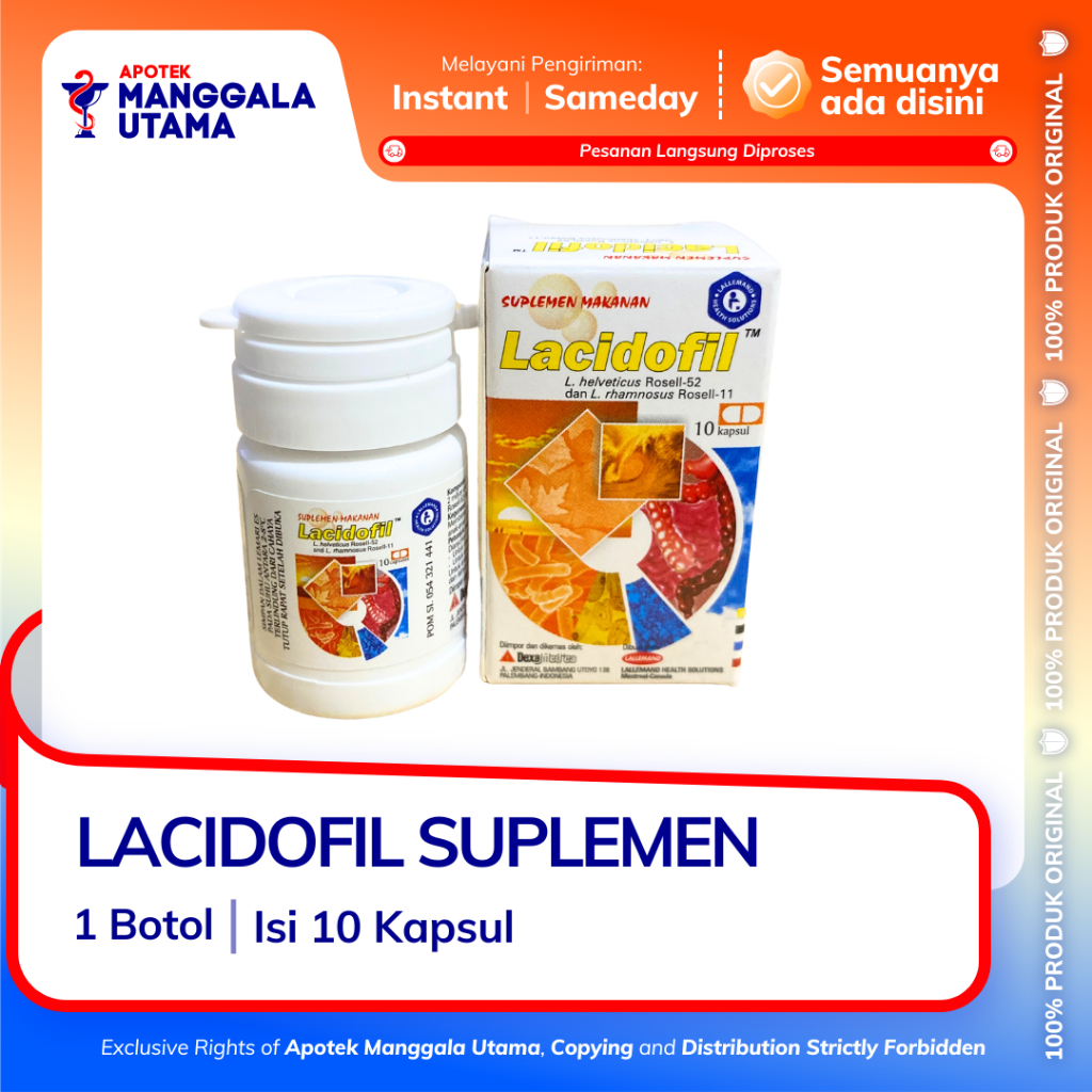 LACIDOFIL PER BOTOL ISI 10 KAPSUL - PROBIOTIK DEWASA
