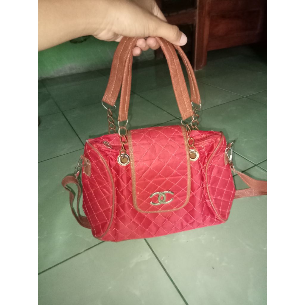 Tas Wanita Gunje Model Kelly Sellier Crocodile dengan Bahan Croco Glossy