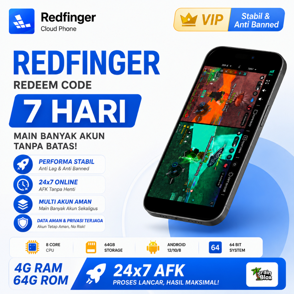 Redfinger VIP 7 Hari Cloud Phone Kode Redeem