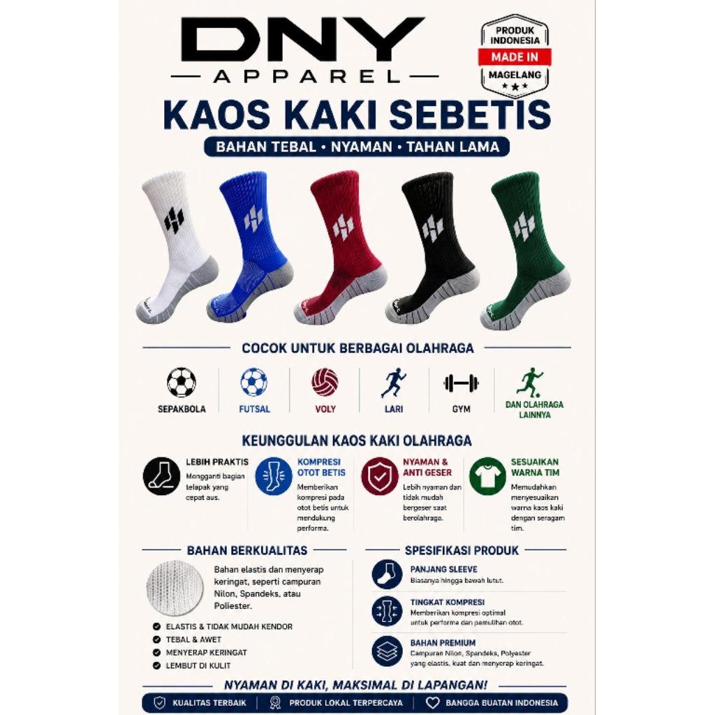 Kaos Kaki futsal Bola DNY  Apparel